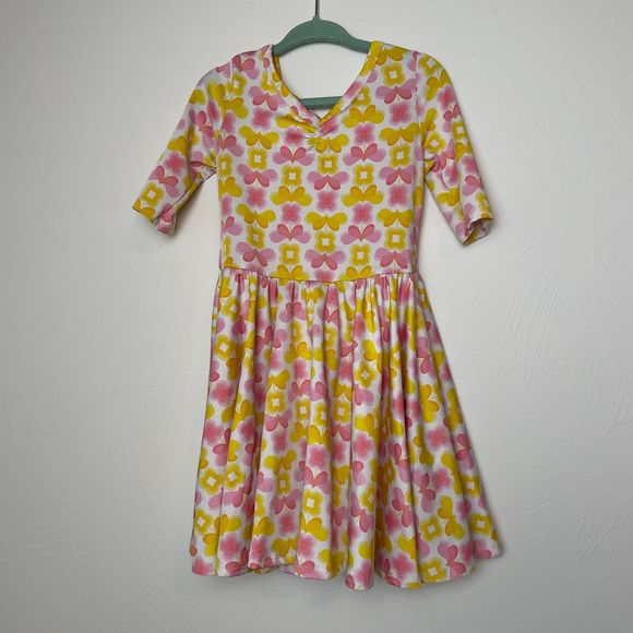 Other - Dot Dot Smile Pink Yellow Butterfly Ballerina Dress Size 3/4